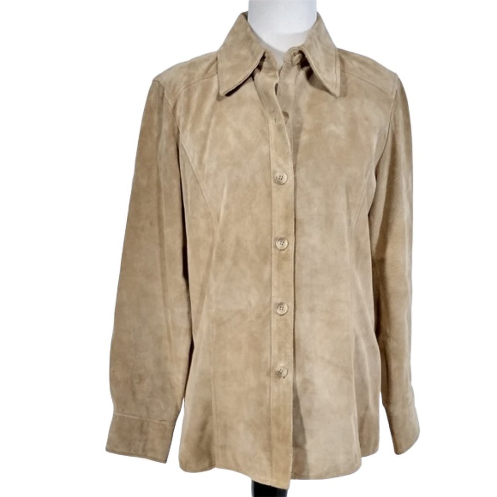 VALERIE STEVENS Women Suede Leather Jacket Size L